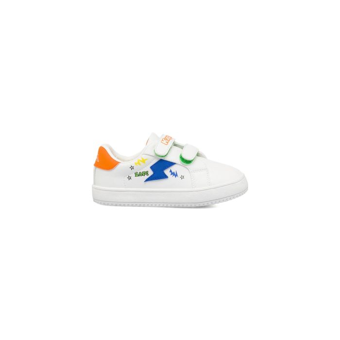 Sneakers tennis bianche Kappa da bambino con doppio strappo e disegni