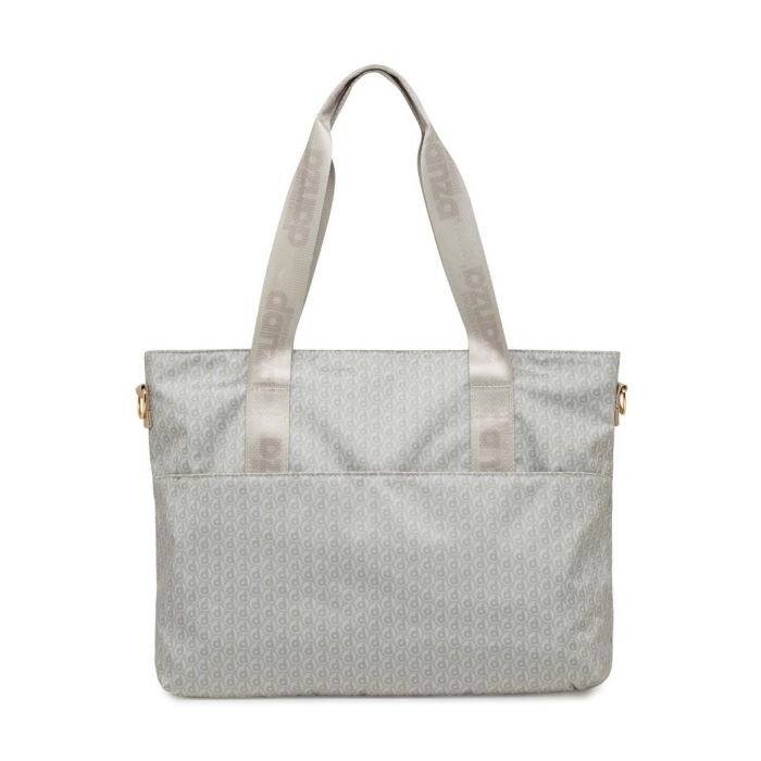 Shopper beige Dimensione Danza da donna con stampa multilogo e tasca