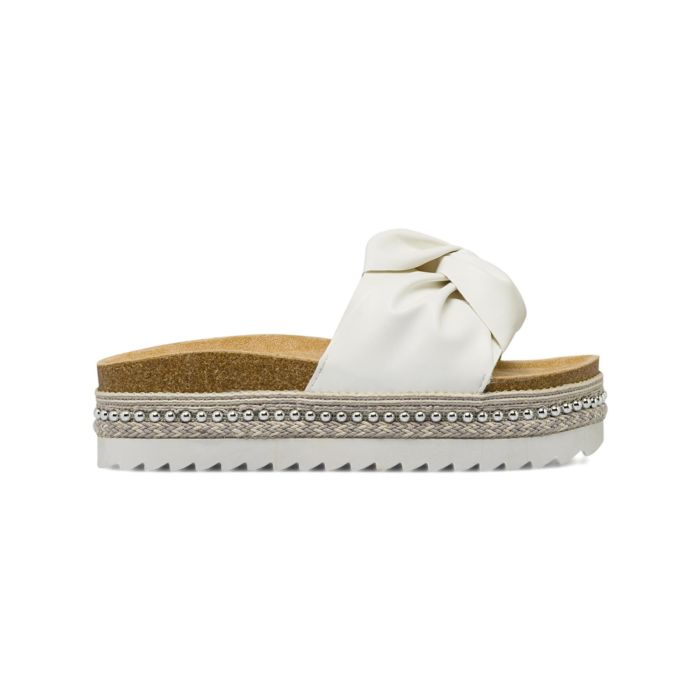 Sandali bianchi Alesya da donna con platform e fondo effetto sughero