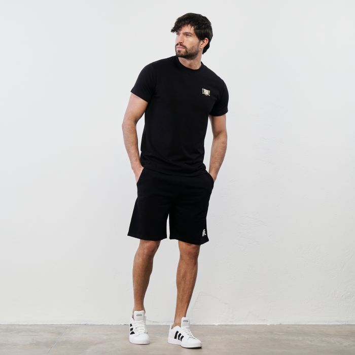 Shorts sportivi neri con tasche e logo