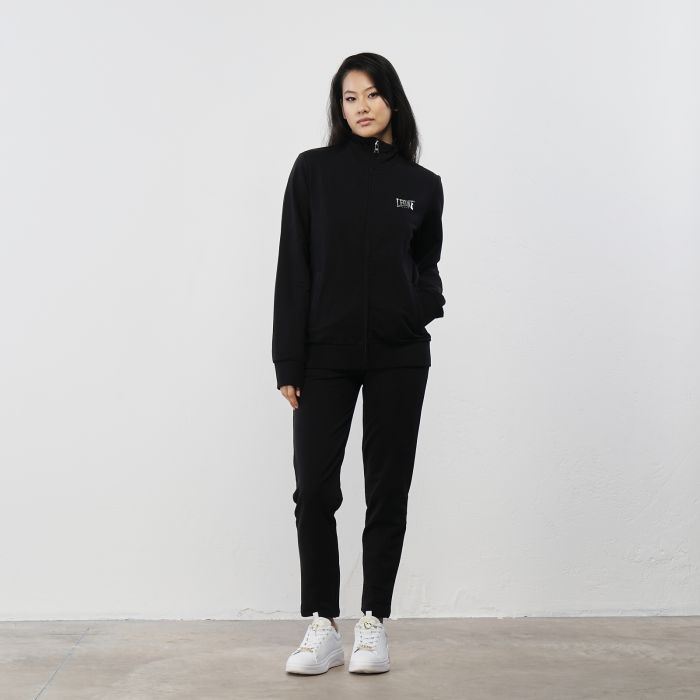 Tuta sportiva da donna nera con logo