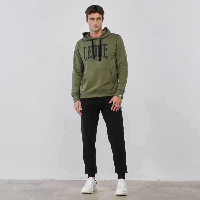 Pantaloni lunghi neri sportivi da uomo con polsini