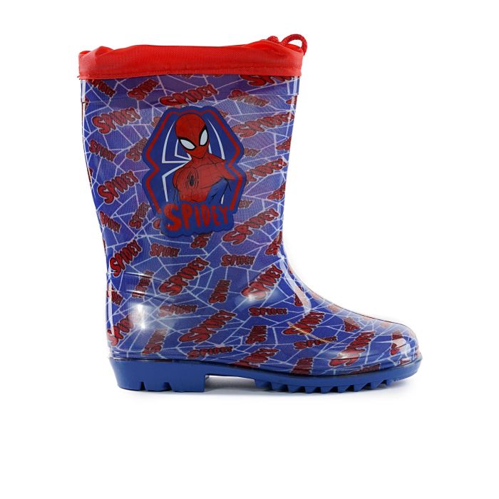 Stivaletti blu e rossi bambino da pioggia in gomma stampa cartoon Spiderman