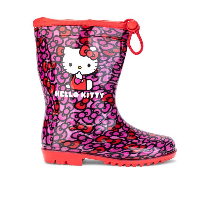 Stivaletti rossi bambina da pioggia in gomma stampa cartoon Hello Kitty