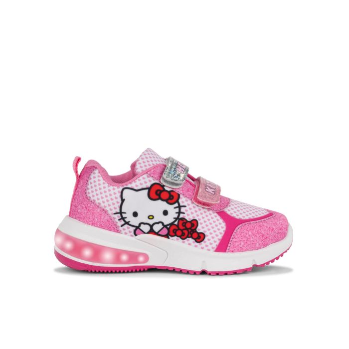 Sneakers rosa cartoon da bimba con luci e con strappo