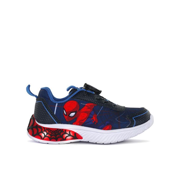 Sneakers blu da bambino con luci e stampa cartoon Spiderman