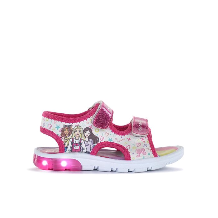 Sandali da bimba rosa cartoon con luci e con strappo