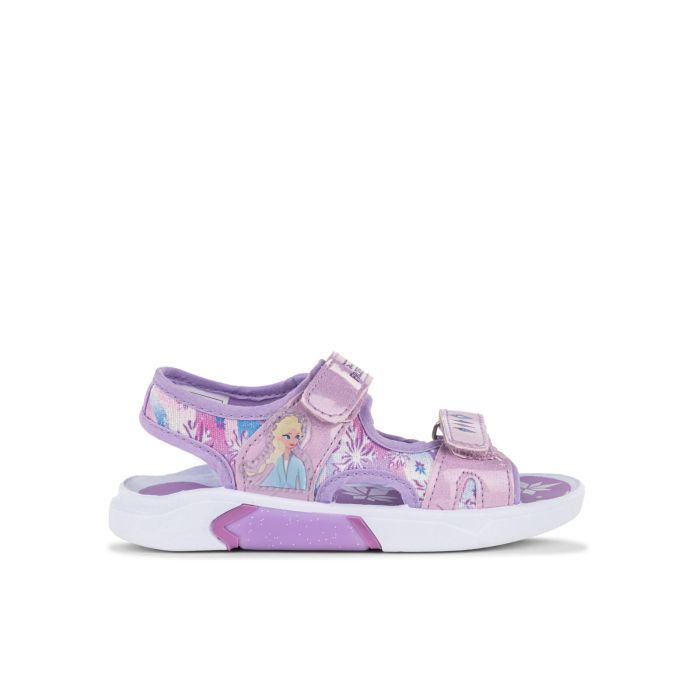Sandali cartoon viola da bimba con strappo