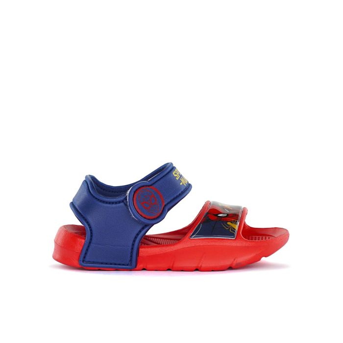 Sandali bimbo rossi da mare in gomma stampa cartoon Spiderman con velcro