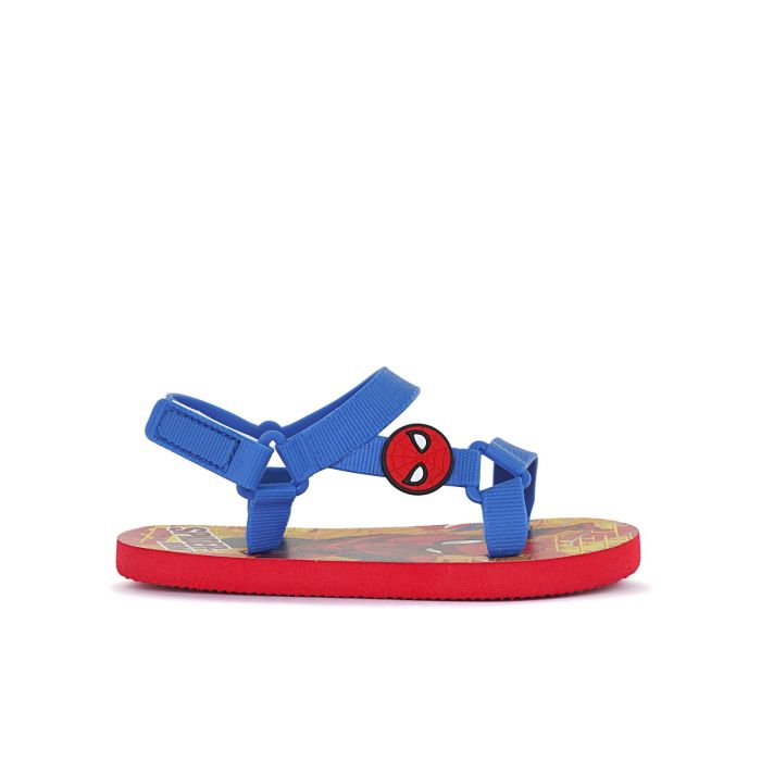 Sandali bimbo blu da mare stampa cartoon Spiderman con velcro