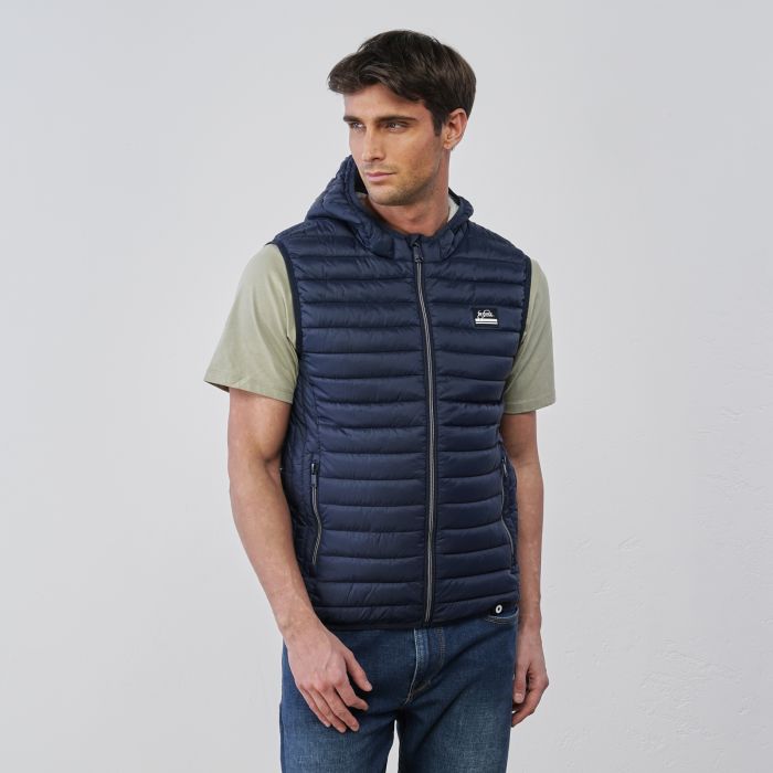 Gilet piumino leggero smanicato con zip