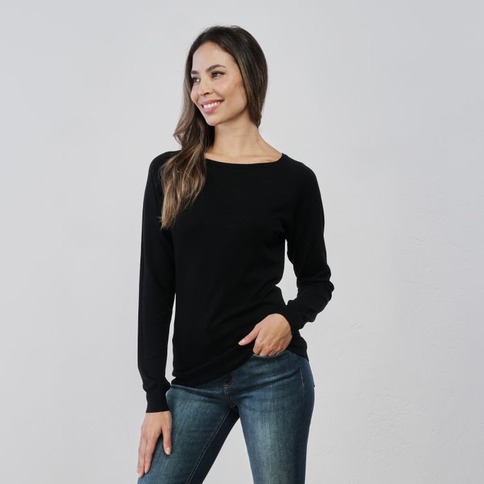 Maglioncino nero da donna in tinta unita