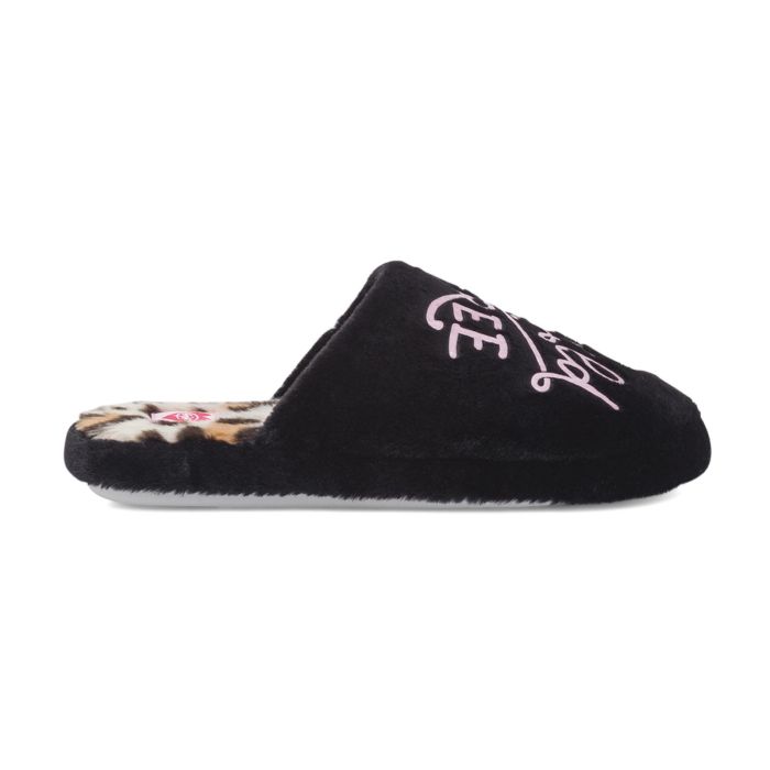 Ciabatte casa nere da donna con scritta