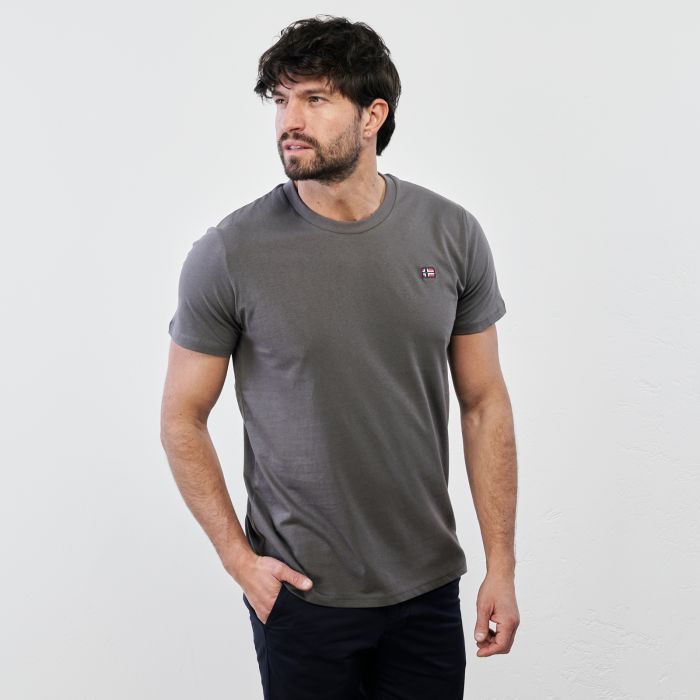 T-shirt grigia maniche corte con stemma