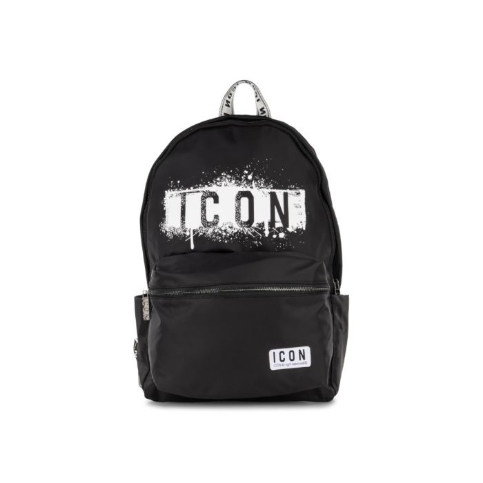 Zaino nero da donna con grafica maxi logo