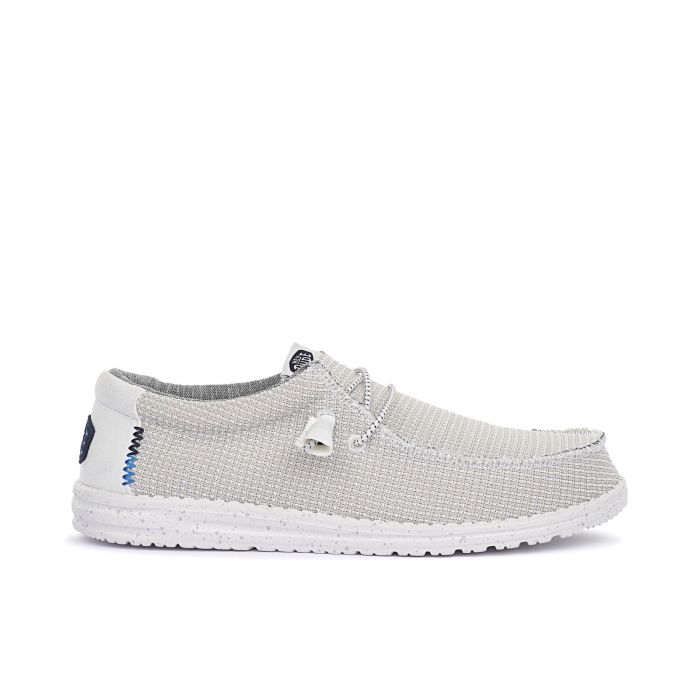 Sneakers grigie slip-on da uomo in tela con lacci