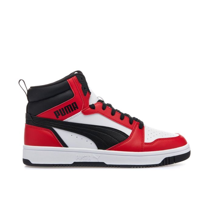 Sneakers basket bianche e rosse rebound v6 mid da uomo