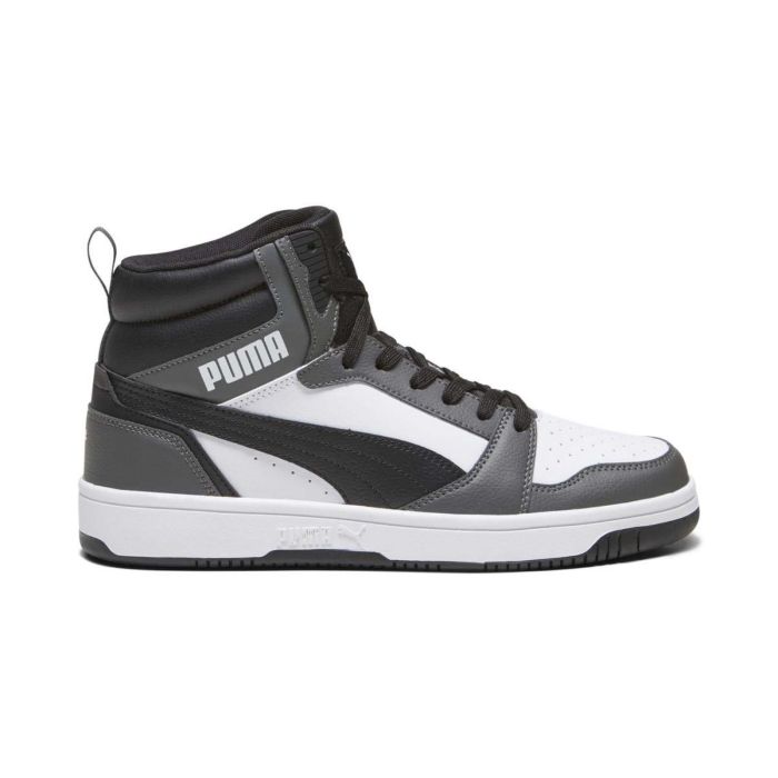 Sneakers alte basket grigie e bianche da uomo Rebound mid