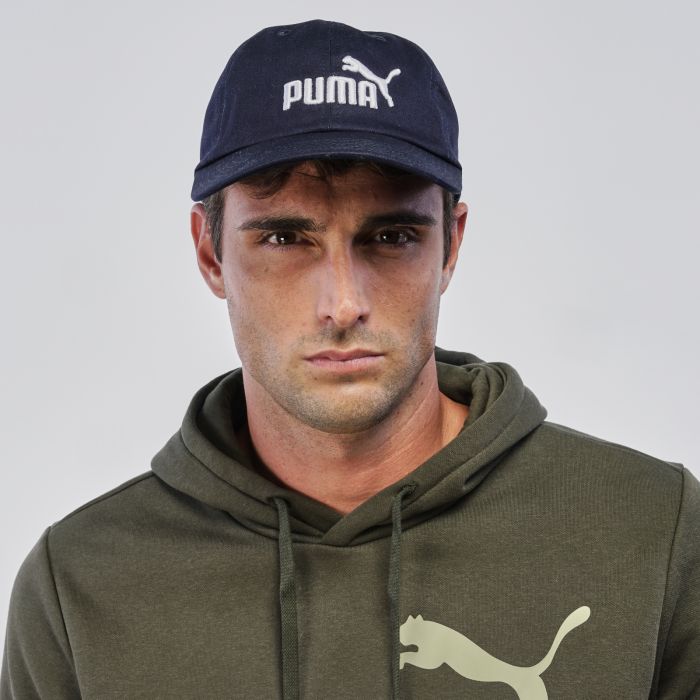 Cappellino blu sportivo da uomo con logo ricamato