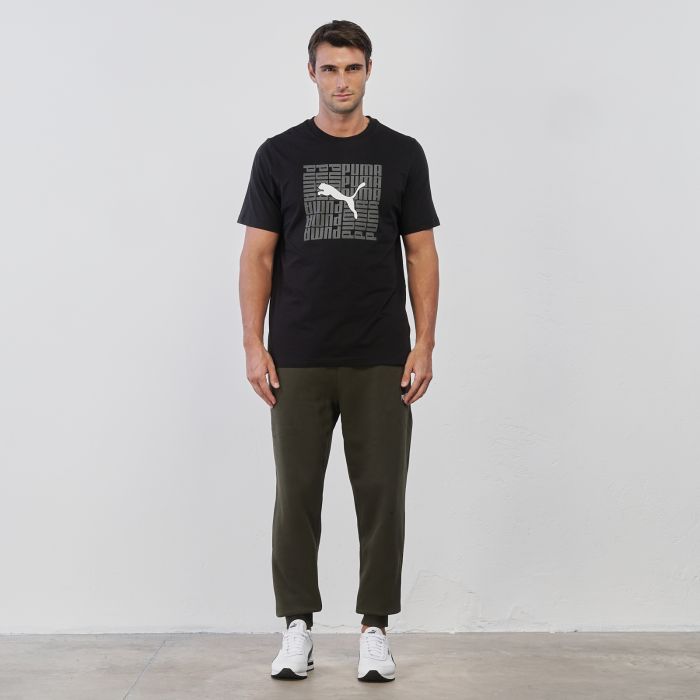 Pantaloni sportivi verdi da uomo con stampa logo