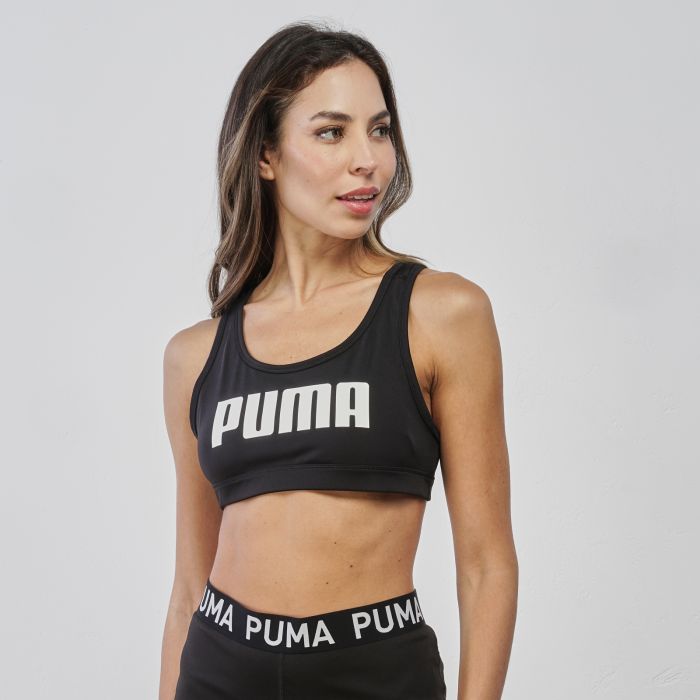 Top sportivo nero da donna con maxi logo