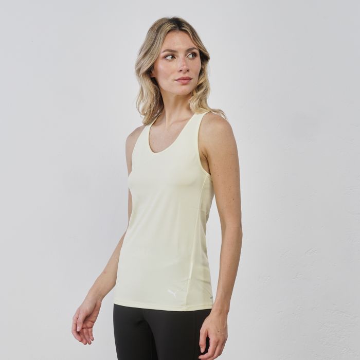 Top sportivo giallo da donna in tessuto tecnico