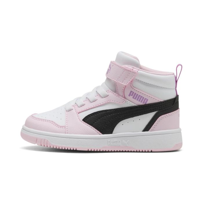 Sneakers alte basket rosa da bambina Puma Rebound V6 Mid AC+