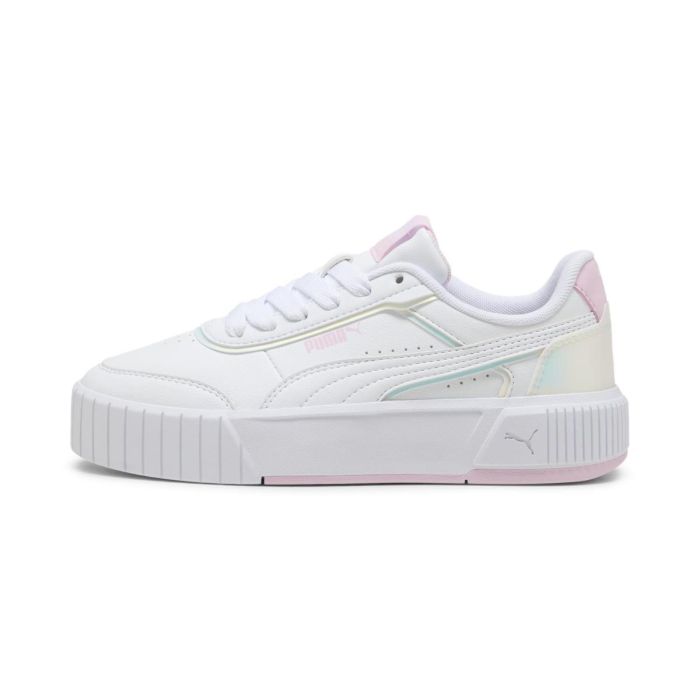 Sneakers tennis bianche da ragazza Puma Carina Mia Holo 2.0 con suola platform