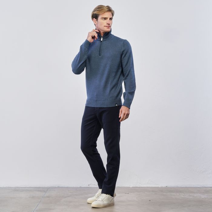 Pantaloni lunghi blu da uomo con tasche