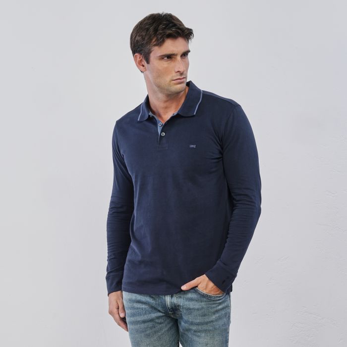 Maglia blu da uomo modello polo