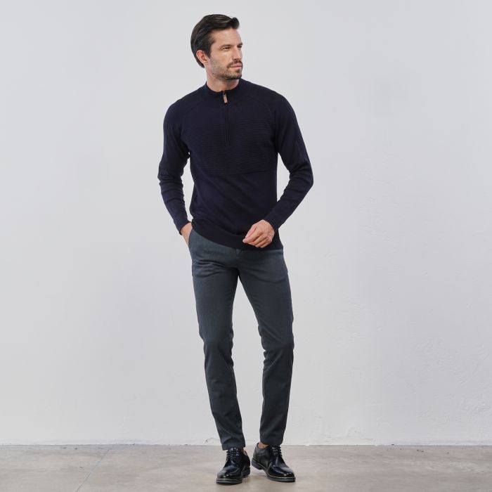 Pantaloni lunghi blu da uomo con tasche