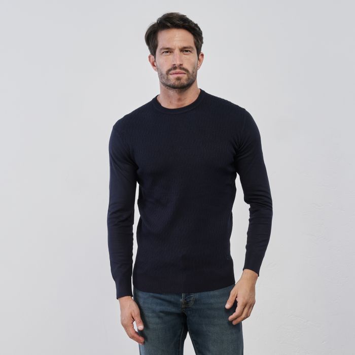 Maglioncino blu da uomo girocollo