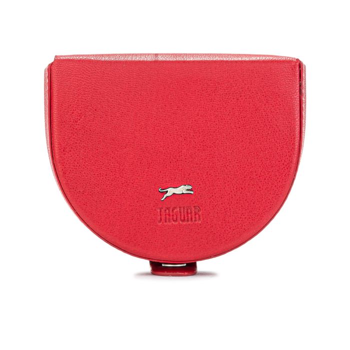 Portamonete rosso rotondo con stampa logo