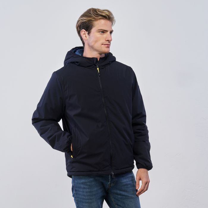Giacca corta blu da uomo con tasche