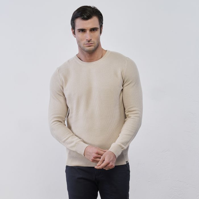 Maglioncino leggero girocollo beige Navy Sail da uomo