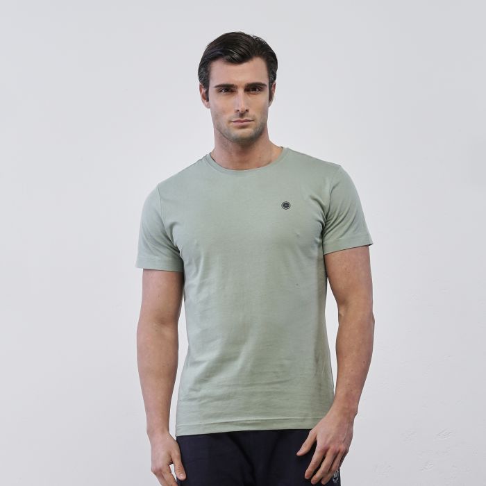 T-shirt verde acqua Navy Sail da uomo con mini logo con maniche corte