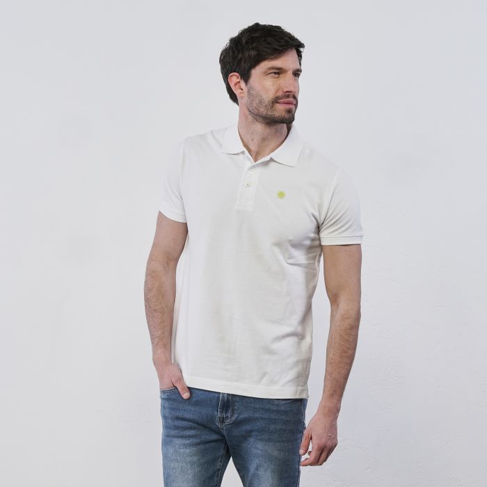 Polo bianca Navy Sail da uomo con maniche corte e logo