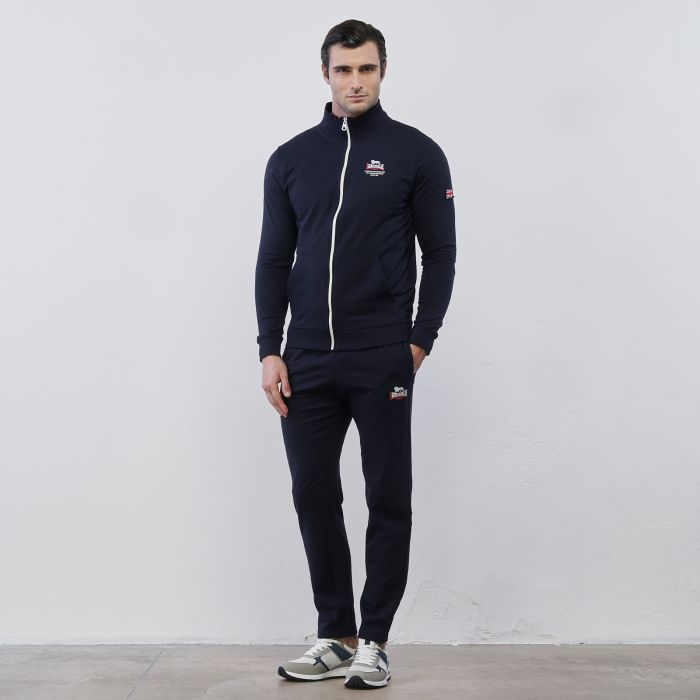 Tuta blu felpa pantaloni da uomo Lonsdale con loghi
