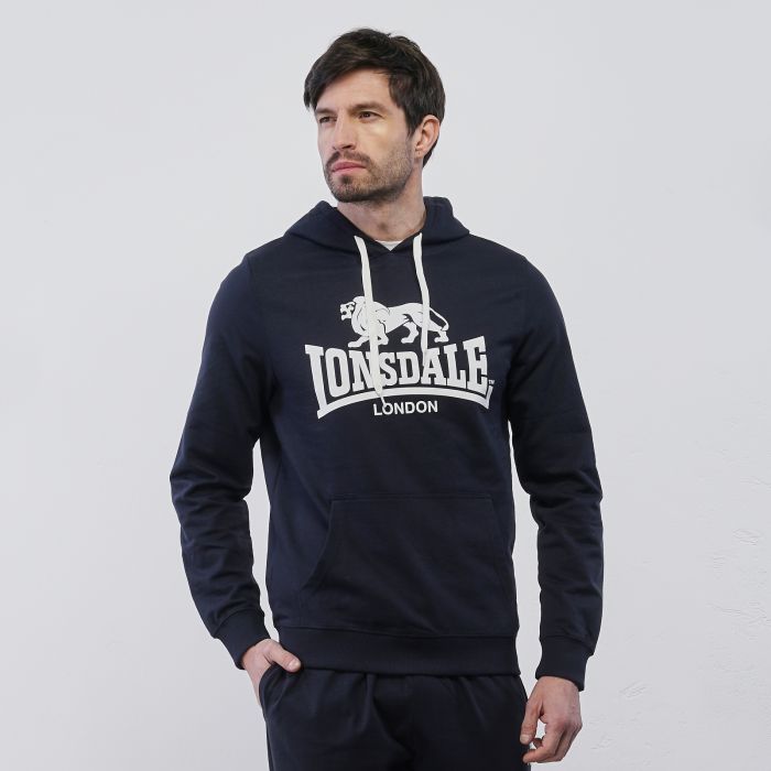 Felpa blu Lonsdale da uomo con maxi logo