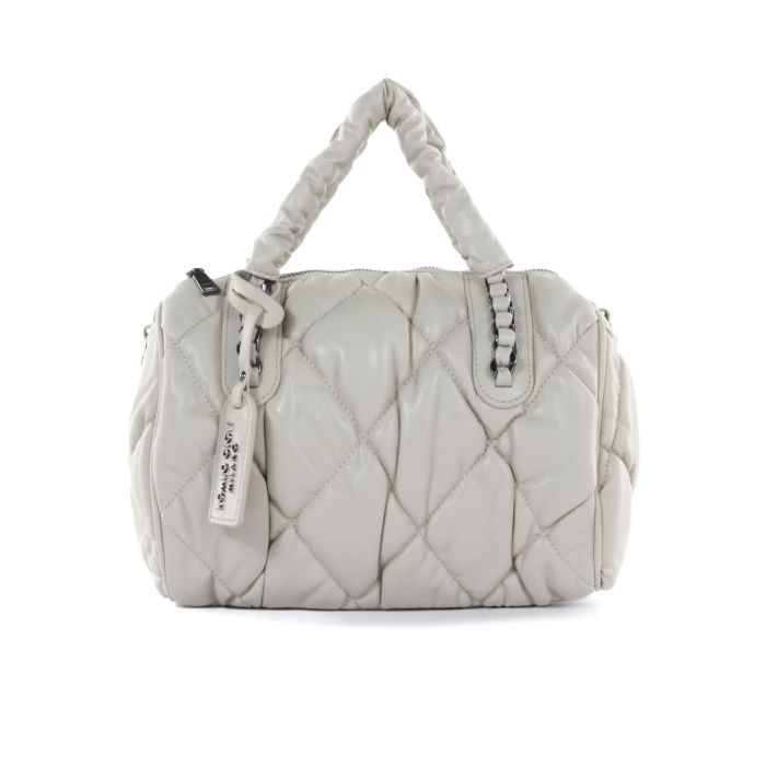 Bauletto bianco trapuntato con tracolla removibile