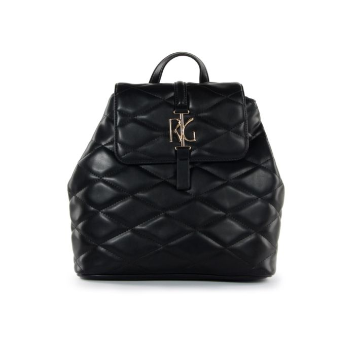 Zainetto nero effetto trapuntato con logo