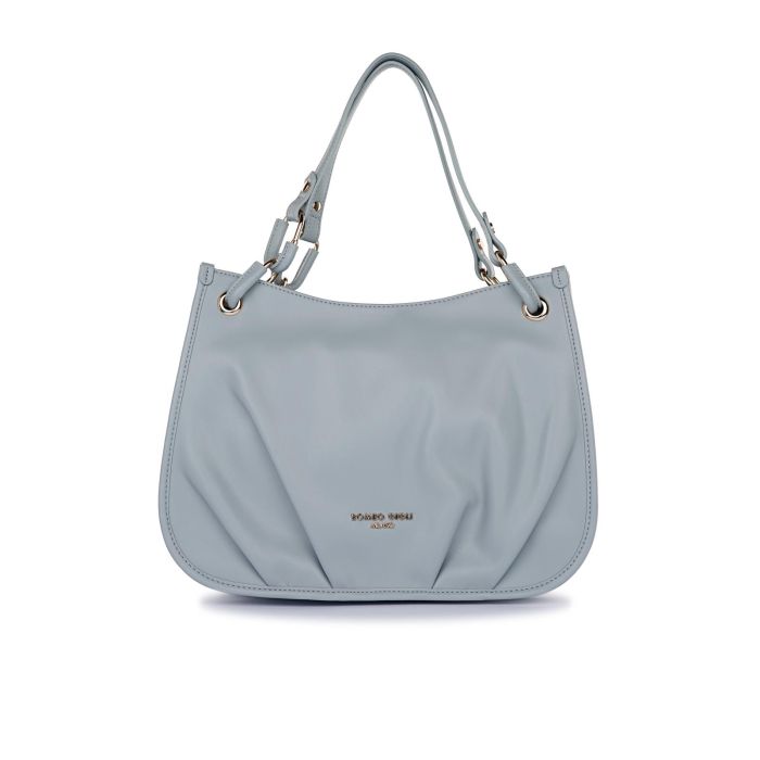 Borsa azzurra da donna con doppio manico