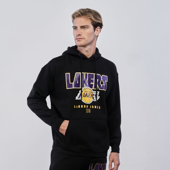 Felpa sportiva nera da uomo con maxi scritta