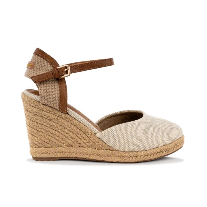 Sandali con zeppa da donna beige