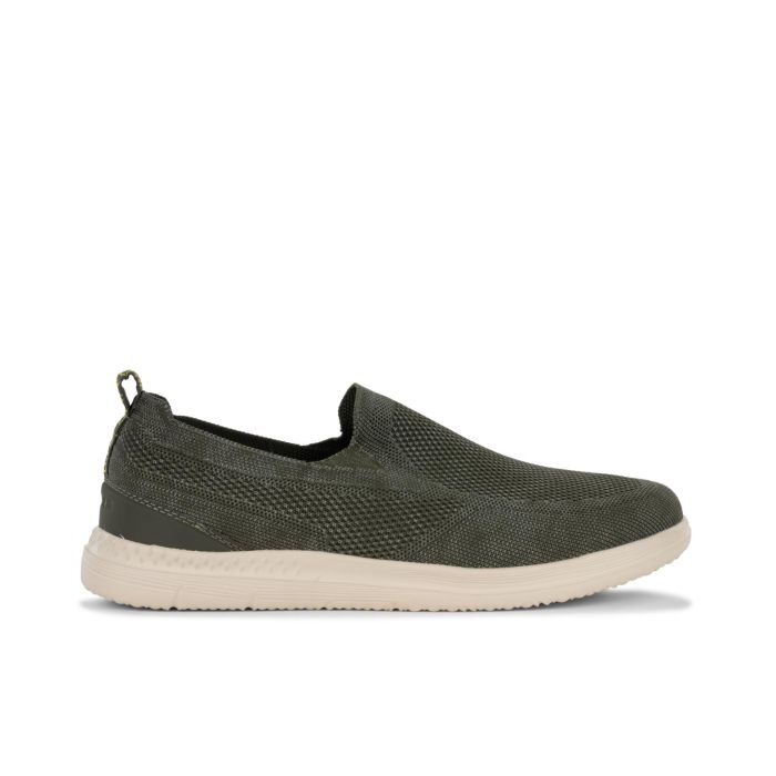 Slip-on verdi da uomo in tessuto